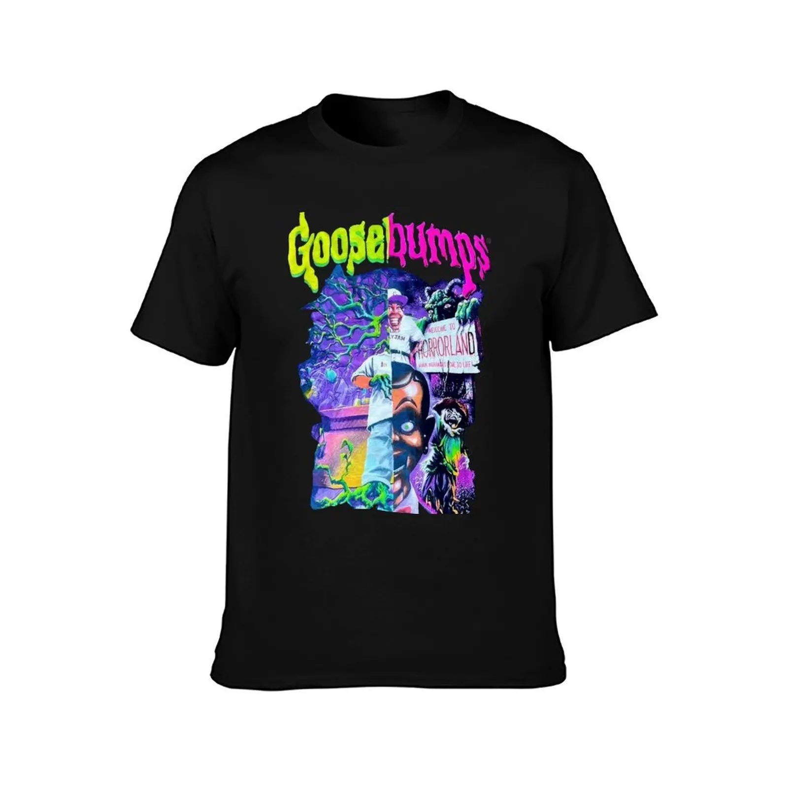 Goosebumps Welcome to Horrorland T-Shirt, Summer Casual Cotton Tee, Oversized Streetwear Tops, Vintage Graphic Print