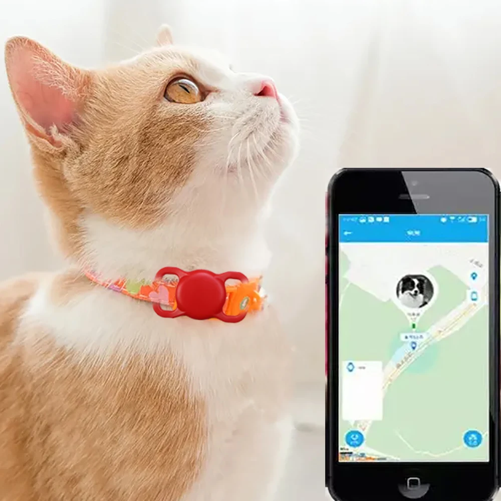 1PC Silicone Pet Collar with Airtag Holder Anti-Loss Cat Dog Locator Luminous Color Protection Apple Tracker Sleeve view 5