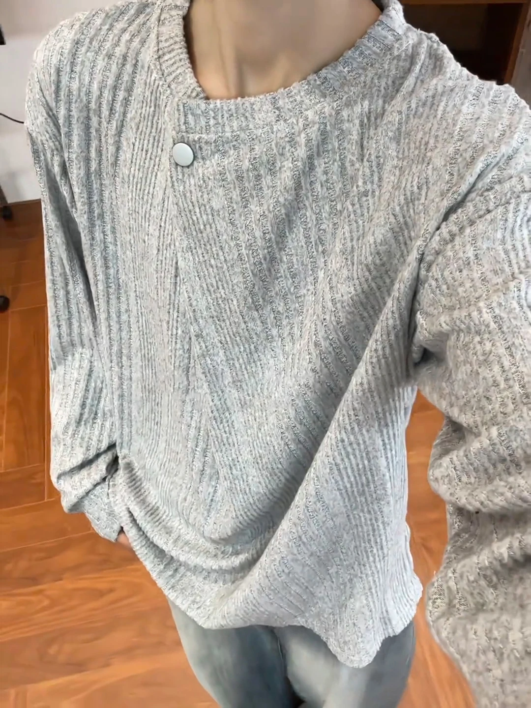 

Мужской вязаный свитер-поло с V-образным вырезом, базовый слой, трикотаж Cleanfit, повседневный, весна-осень