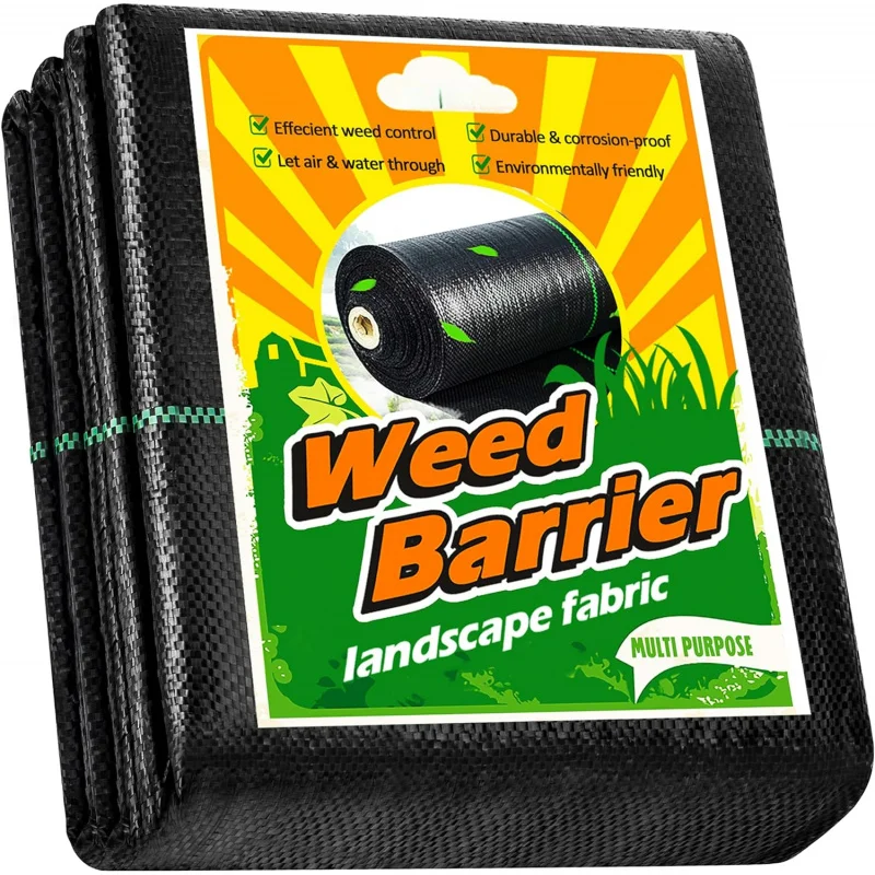 Weed Barrier Fabric Heavy Duty, Woven Weed Control Fabric, Non-Slip Outdoor Rubber Floor Mats, Weed Block Polyethylene Ground Co