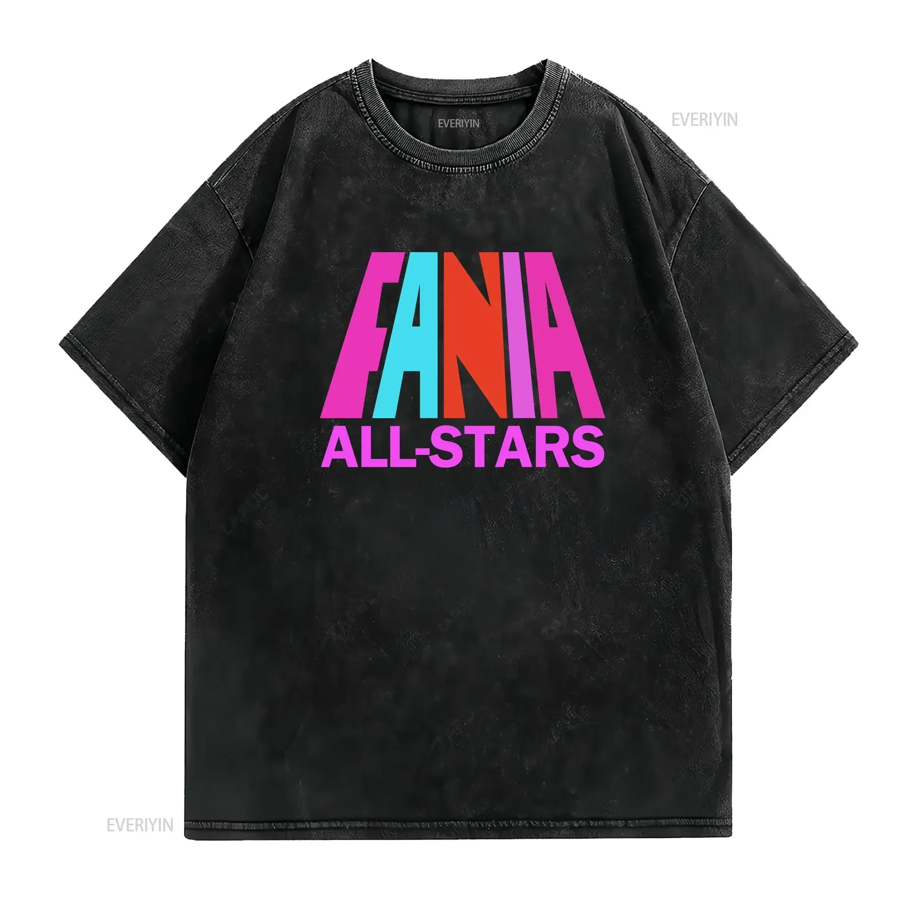 Fania All Stars T Shirt Salsa Hector Lavoe Willie Camisetas Estrellas  vintage Washed Versatile fashion Casual Slightly