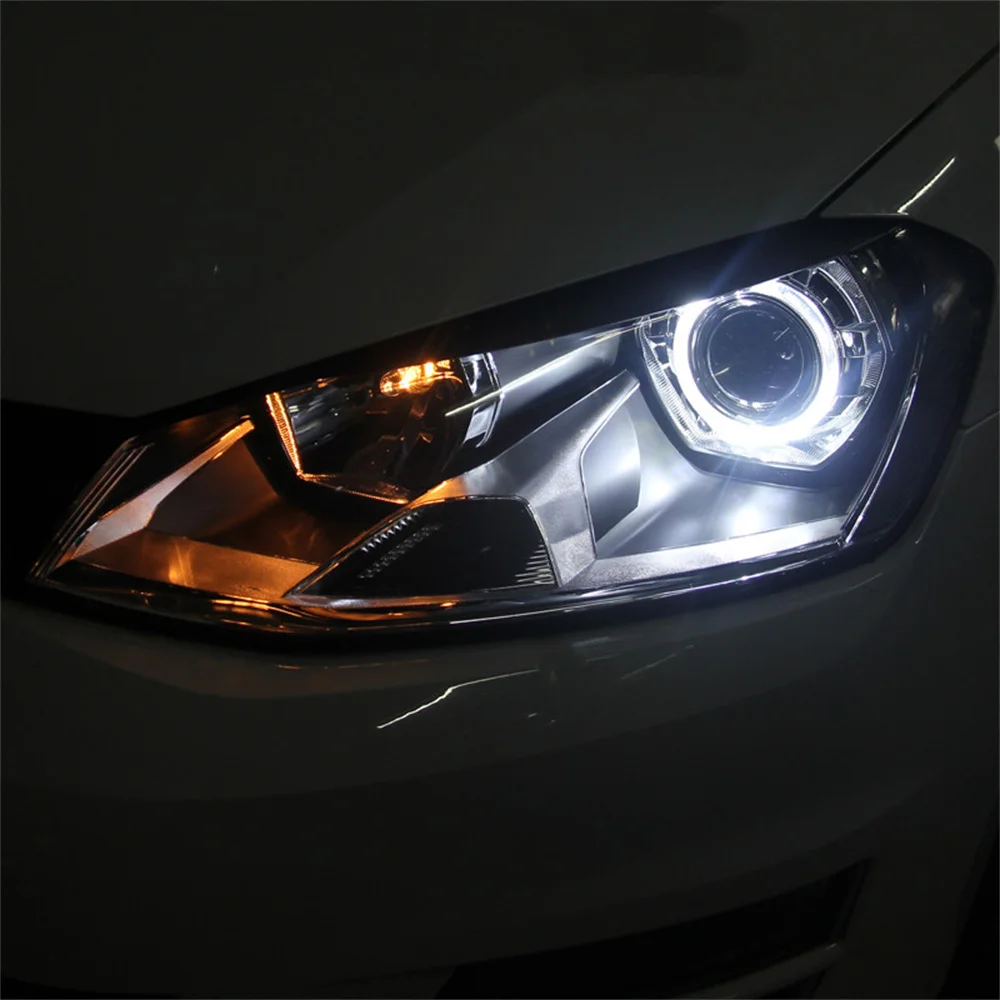 

Headlight Assembly for Volkswagen vw Golf 7 Angel Eye Bi-lens Xenon lamp low high beam streamer turn signal