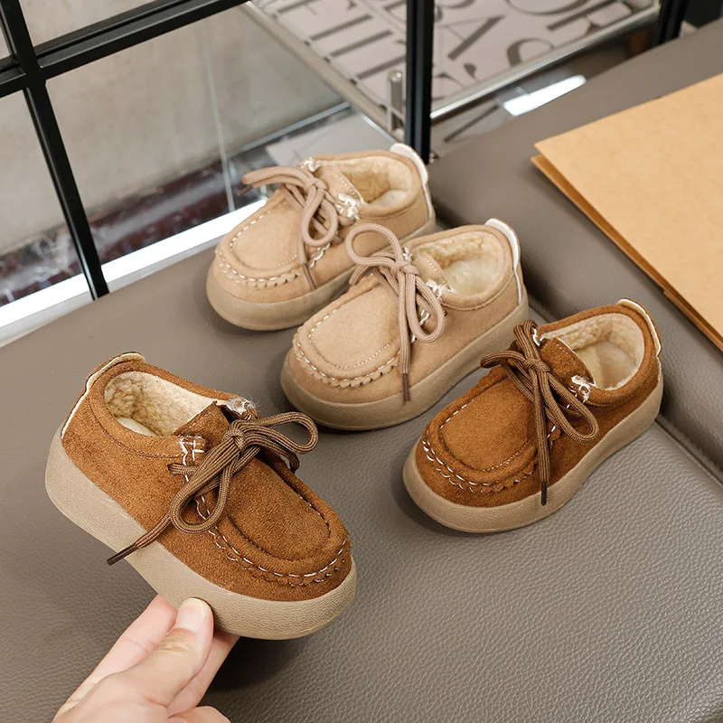 2026New Fashion Children Casual Shoes Retro Soft Sole Kids Leather Shoes Round Toes Boys Girls Flat Shoes Classic British Style