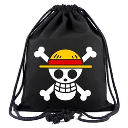 Zaino con cinturino Anime One Piece Anime periferico Rufy Zorong tasca con tracolla con coulisse regalo di festa portatile