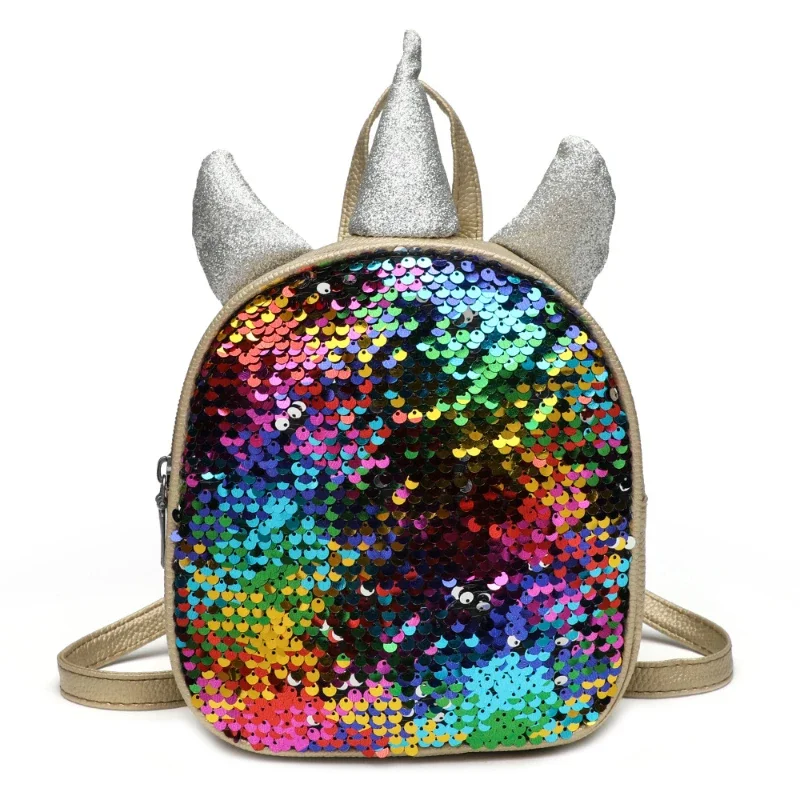 Children Backpack Baby Backpack Unicorn Backpacks for Girl Cute Little Book Bag Shiny Silver School Bags Designer Bag Рюкзак Sac