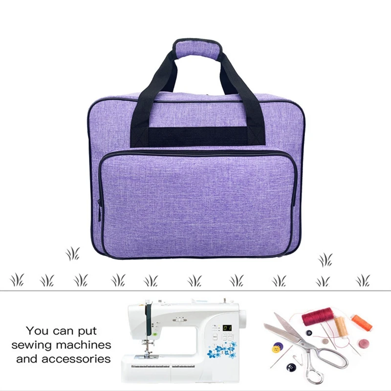 Anti Scratch Sewing Machine Bag With Handles Storage Case Zipper Closure Large Capacity Bag For Sewing Accessories