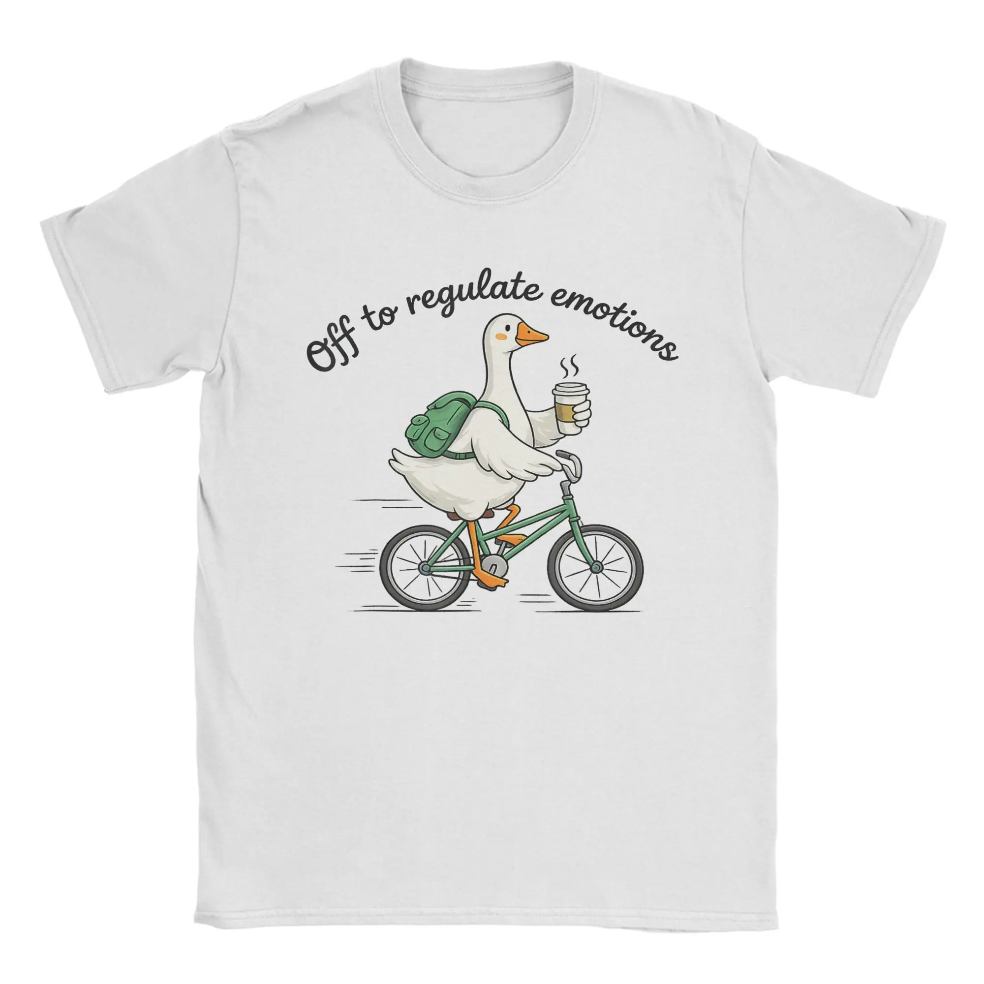 Casual T-Shirt Summer Off to Regulate Emotions Novelty T-Shirts  100% Cotton Tee Shirt for Mens Loose Short Sleeve Clothes
