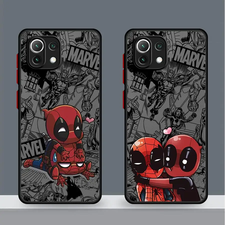 Marvel Spiderman Deadpool Phone Case for Xiaomi Redmi 13C 12 5G 12C 10C 10 9 9A 9T A1 9C A2 Plus K40 Pro Matte Cover Funda Case