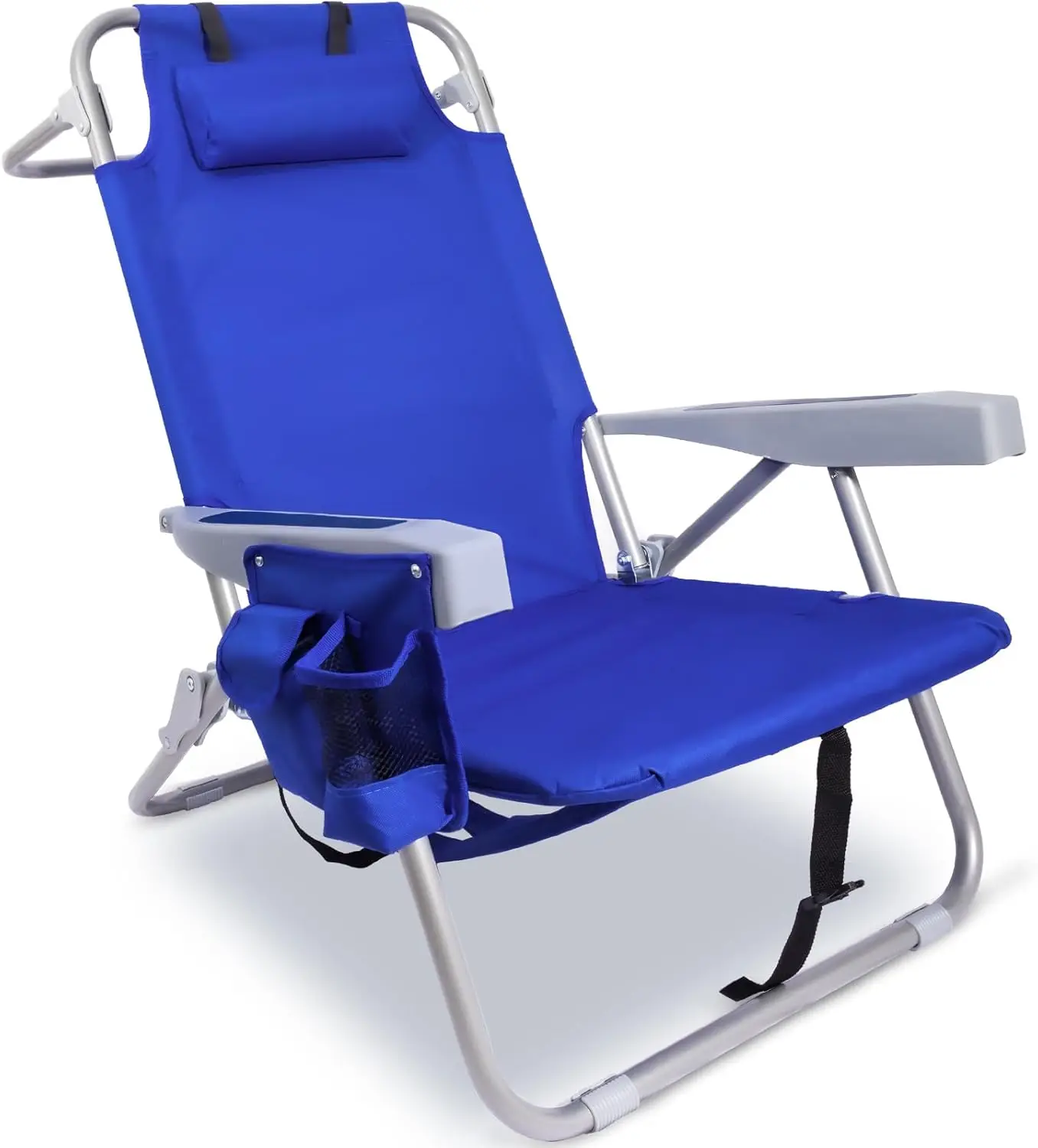 

Beach Chair With Backpa Straps, Heavy Duty Backpa Beach Chairs For Adults With 4 Positions, Lay Flat Beach Chair With Large