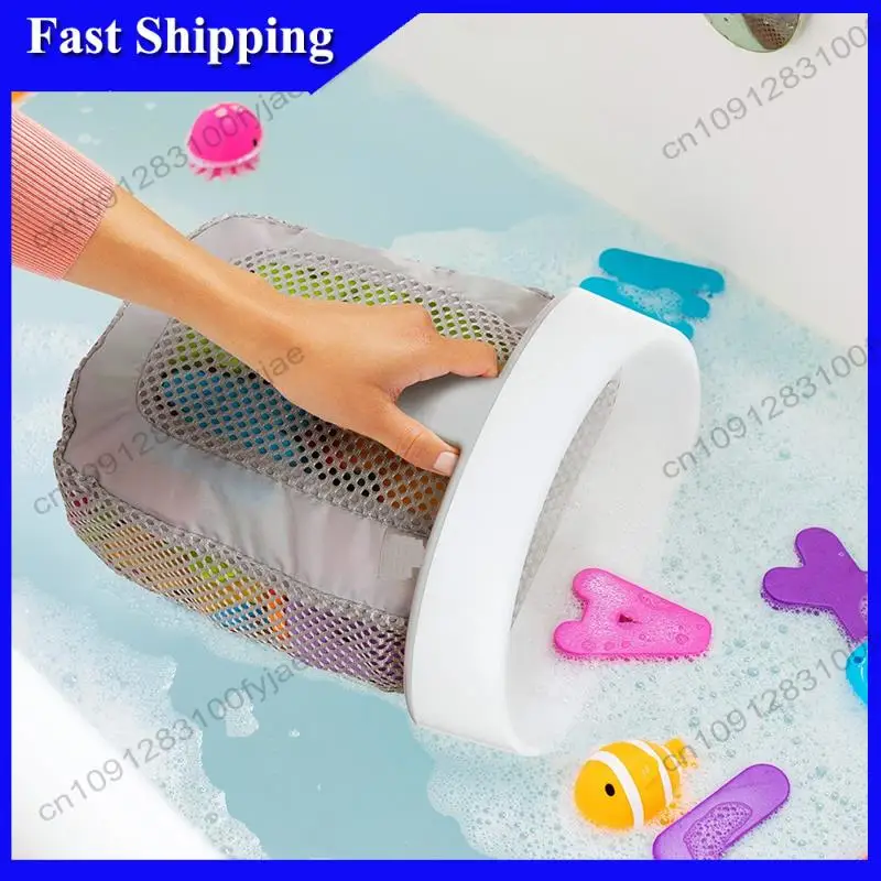 

-X07A Hanging Bath Toy Storage With Quick Drying Mesh, Durable Easy To Use White & Gray