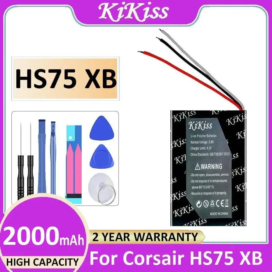 

2000mAh Durable Earphone Battery For Corsair HS75 XB Earphone