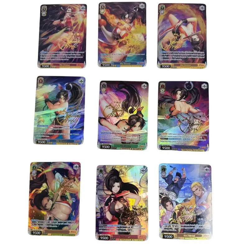 Homemade 9Pcs/set Mai Shiranui Anime Characters Bronzing Rare Collection Flash Card Cartoon Toys Signature Card Christmas Gift