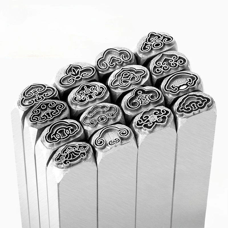 Ruyi Pattern Steel Stamp Punch Set for Gold Silver Bracelet Making Metal Stamping Jewelry Tool with Auspicious Symbol Design