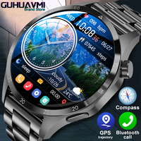 2025 New GUHUAVMI Brand GPS Smart Watch Men AMOLED Screen Heart rate Bluetooth Call NFC IP68Waterproof Compass Smartwatches