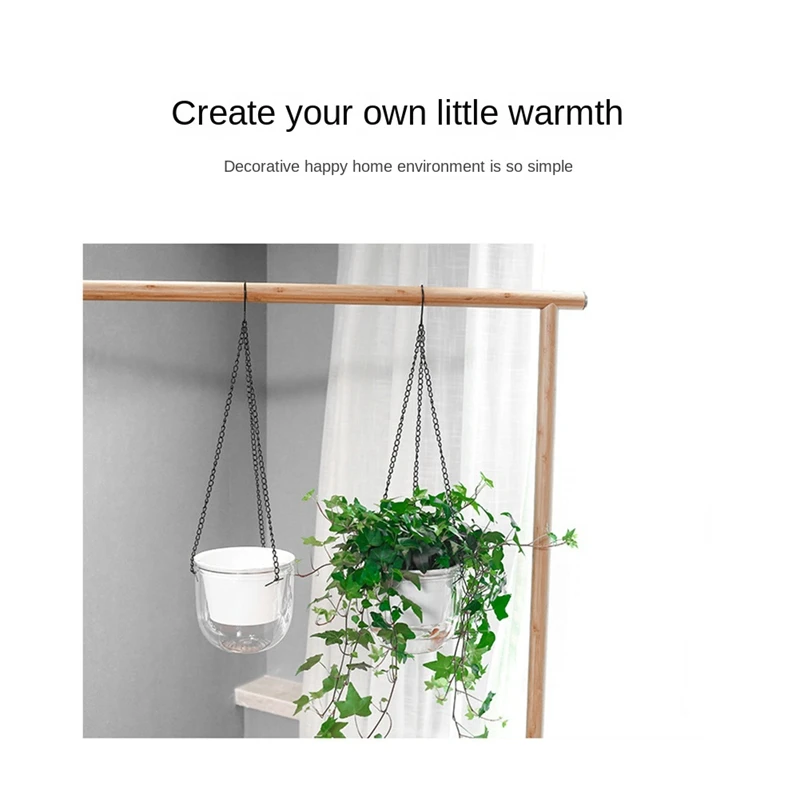 

Hanging Flowerpot Self Absorbing Water Hanging Planter Plastic Planter Hydroponic Soil Cultivation Lazy Flower Pot 2Pcs