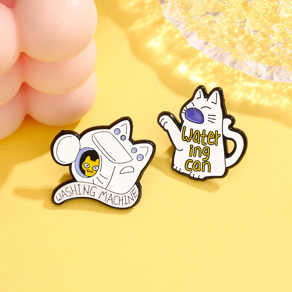 Чайник-для-кошек-щетка-для-кошачьей-лапы-креативный-дизайн-кошки-брошь-ювелирная-печь-для-кошек-стиральная-машина-для-кошек