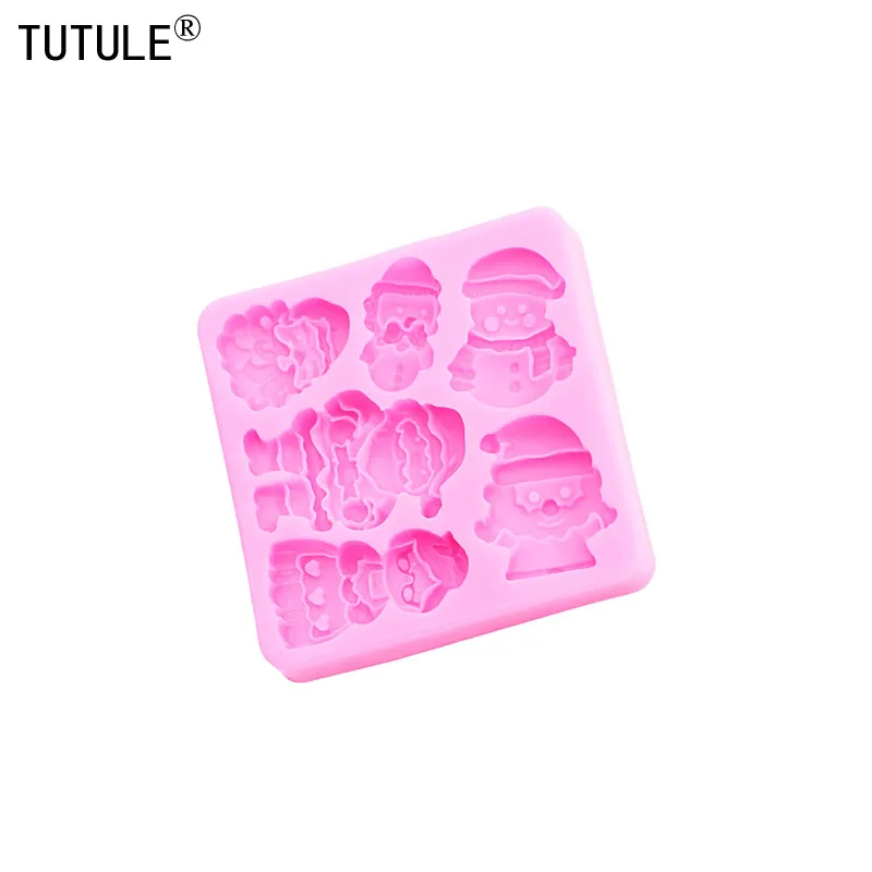 Santa Claus Silicone Mold Christmas Snowman Fondant Sugar Cupcake Craft Silicone Molds Drop Glue Decorative Epoxy Resin Molds - view 6