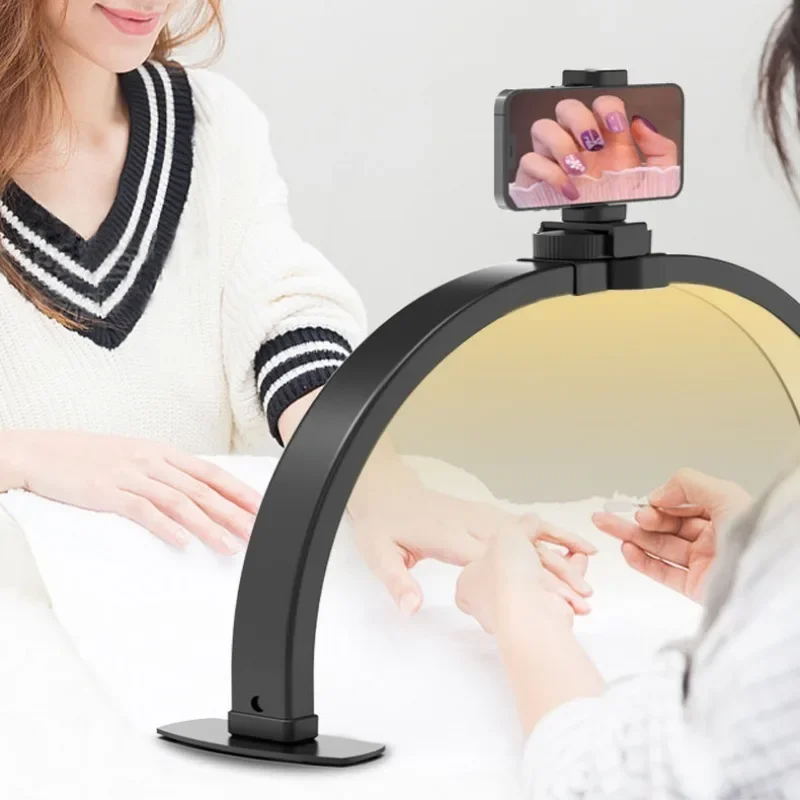 Folding New optimized Half Moon LED Lamp For Nail Beauty Salon Eyelash Extension Eyebrow Desk Lamp Manicure Nail Art Fill Light