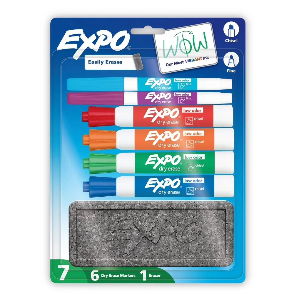 

Набор маркеров для сухого стирания с ластиком, 7 штук, с низким запахом, для белых досок, для дома, офиса, класса, яркие чернила, для различных поверхностей