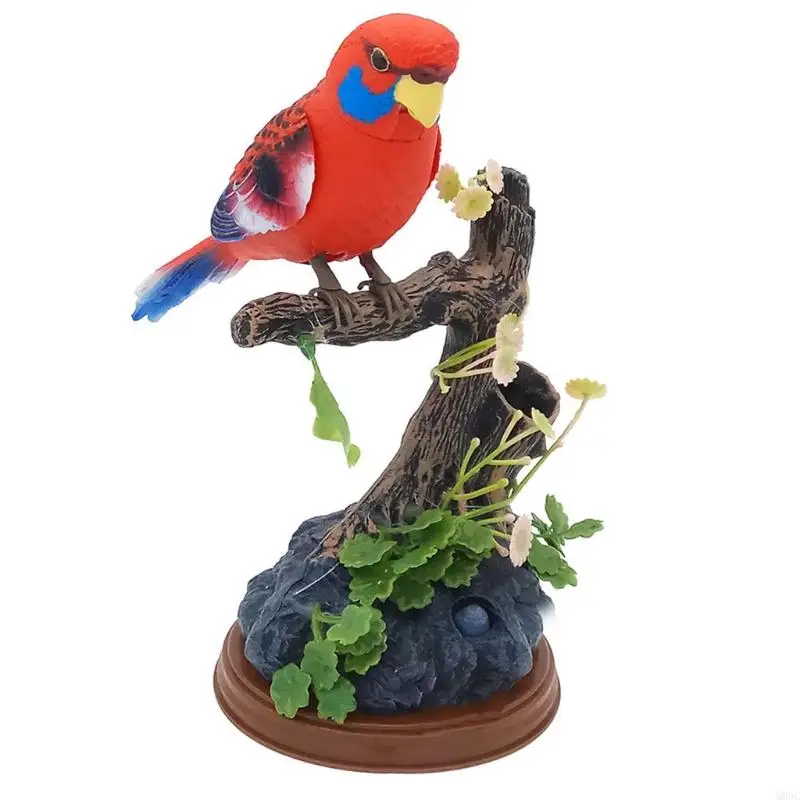 Talking Parrot Toy Electronic Parakeet Repeating Chirping Bird with Office Home Decor Pronunciation for Kids Gifts