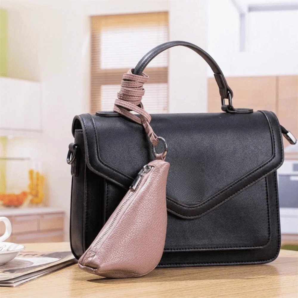 Genuine Leather Hanging Neck Coin Purse Lipstick Key Storage Purse Lanyard Wallet Korean Style Bag Pendant Crossbody Bag Outdoor