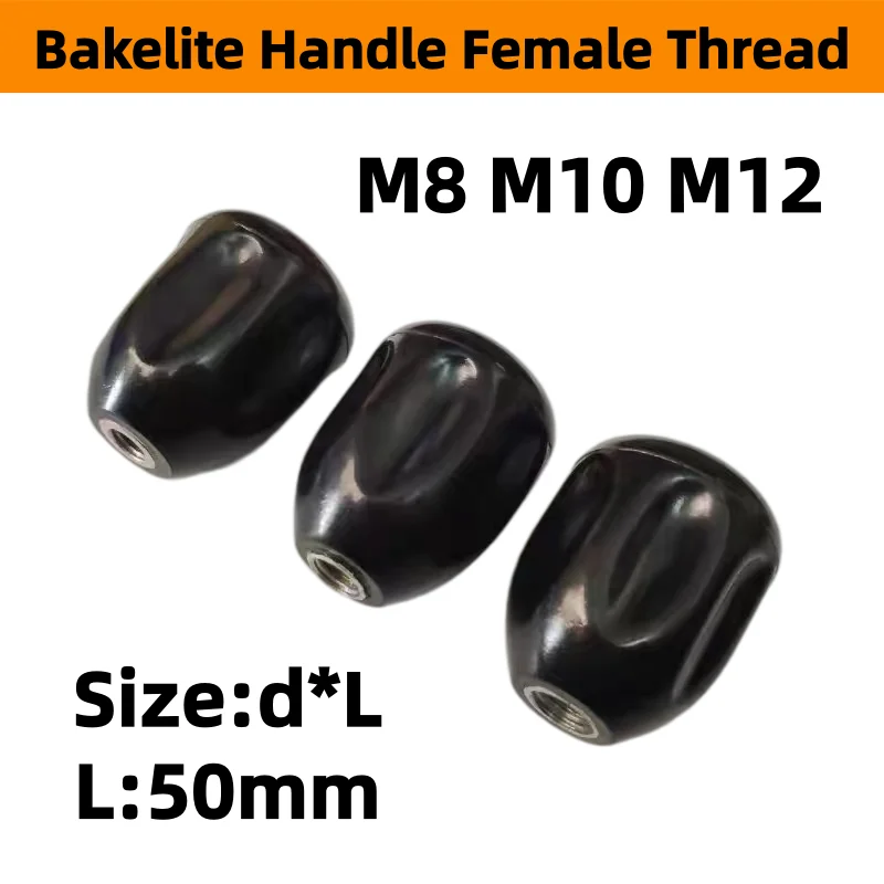 1Pc Bakelite Phenolic Resin Corrugated Grip Sleeve M8 M10 M12 50mm Length Hand Twist Handle Cover For Industrial Machine Tool