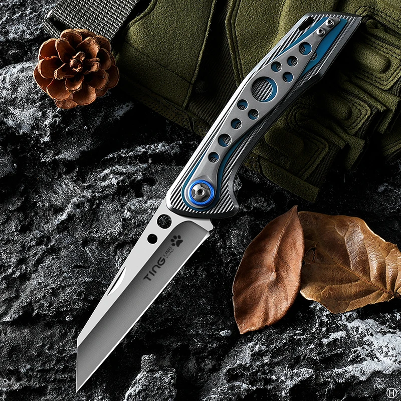 Stainless steel pocket knife, high hardness small knife, portable folding knife, outdoor barbecue knife