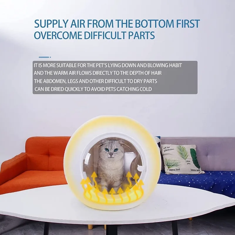 Upgrade Pet Dry Room High-Velocity Dryer Temp Speed Adjustable Safety Pet Blower Grooming Dryer Intelligent Dog Hair