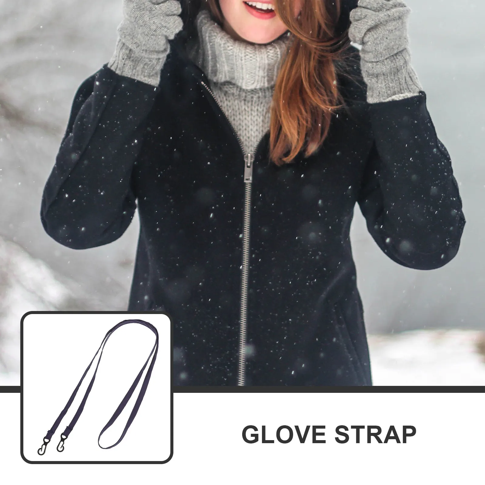 

2 Pcs Anti-Lost Mittens Strap Elastic Gloves Ski Wrist Straps Keeper Anti-loss Rope