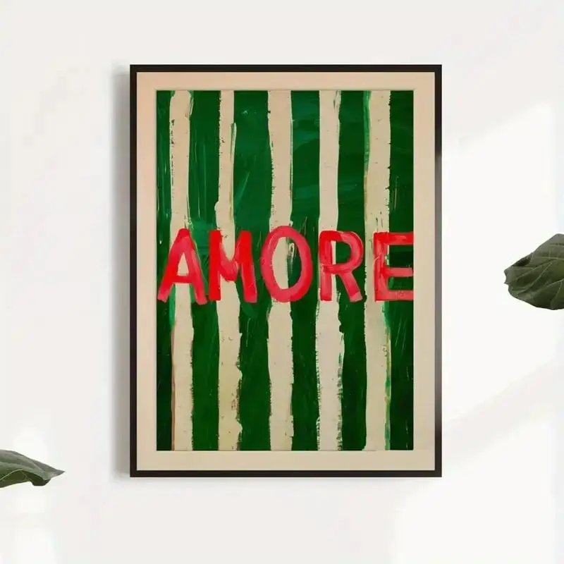 Art Prints Canvas Painting Poster Picture For Living Bedroom Play Room Home Decor Amore Vintag Modern Greenn Wall