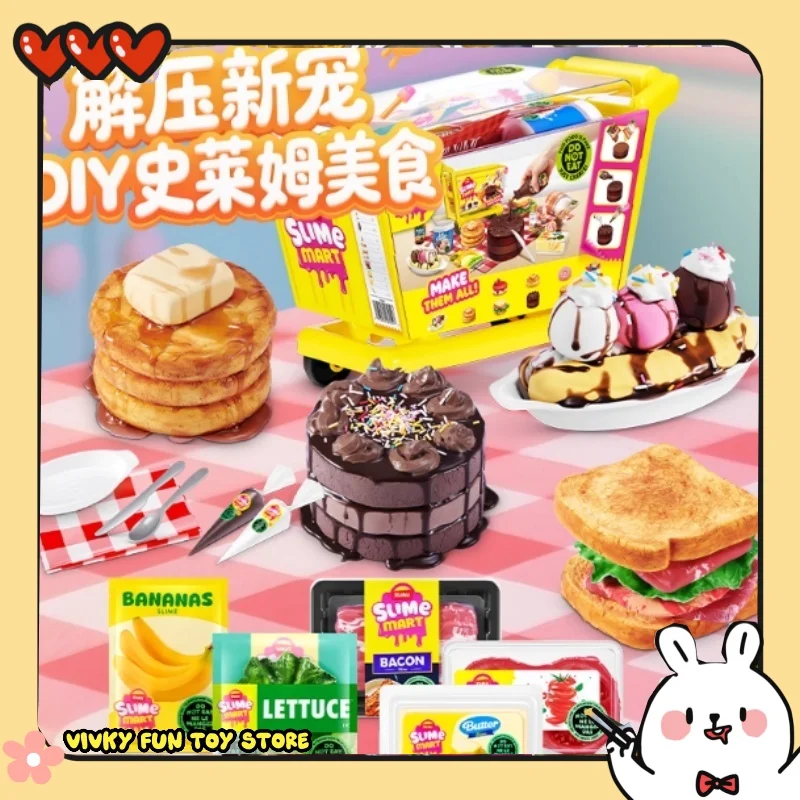 Diy Mystery Box Slime Mart Fidget Toy Blind Box Slime Pizza Burger And Donut Diy Baking Festival Gift