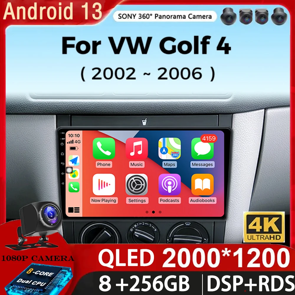 

Wireless CarPlay Auto Android 13 Radio For Volkswagen VW Golf 4 IV Jetta MK4 Classics Car Multimedia GPS No 2din DVD Autoradio