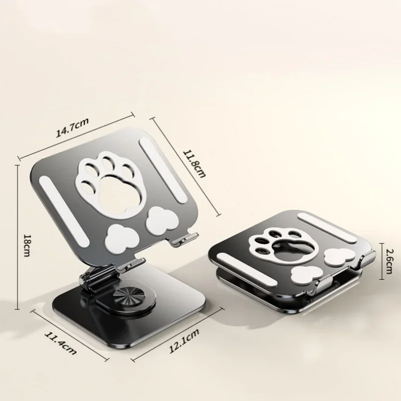 1Pcs Tablet Phone Holder Foldable Carbon steel Tablet  Bracket Stand 360° Rotation Hollowed Cooling Holder Live Streaming Stand