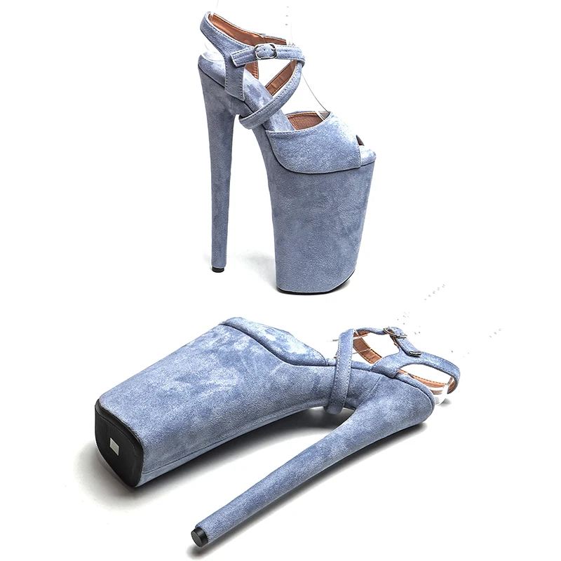 Leecabe 26CM/10inche Suede upper Open Toe High Heel platform sexy exotic party sandals Pole Dance shoes