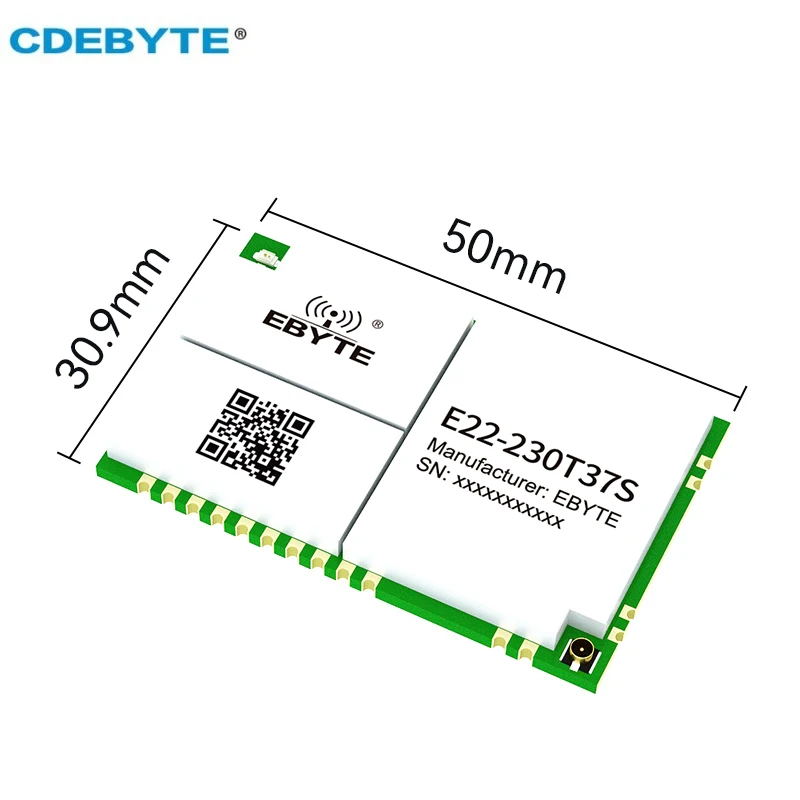 230MHz LoRa Wireless Tech 5W cite Réseau CDEBYTE E22-230T37S 25KM Longue Portée LBT RSSI IPEX/Trou de Timbre SMD UART Tech