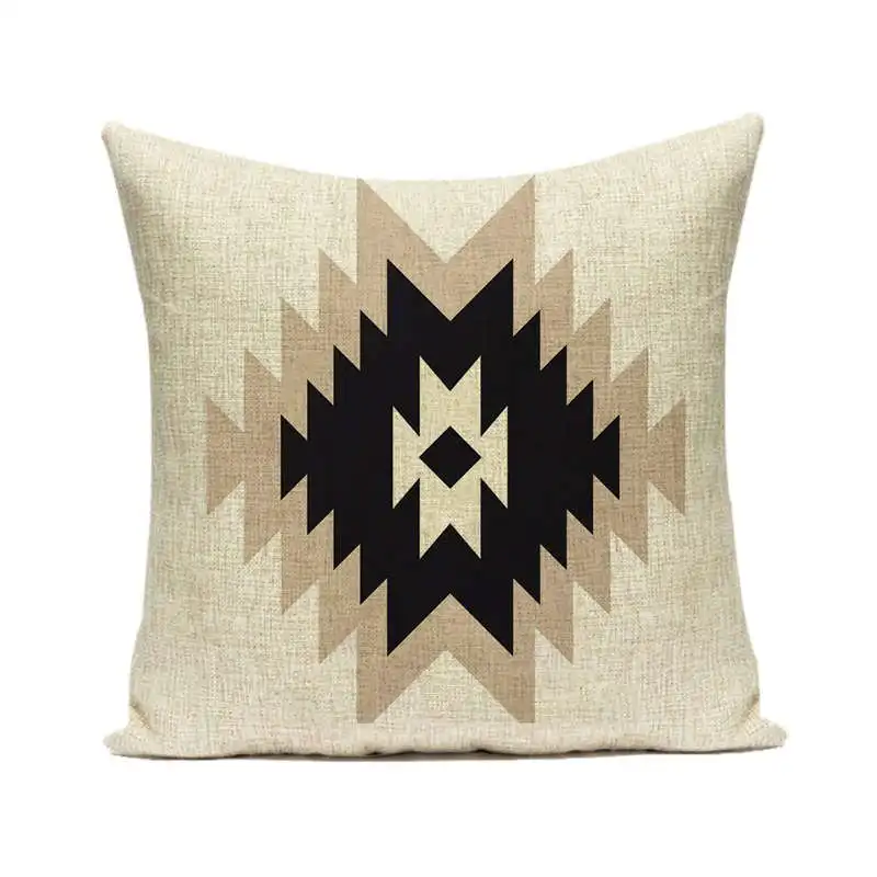 45x45cm decorazione del soggiorno di casa fodera per cuscino in lino/cotone federe per cuscino con motivo geometrico azteco bohémien