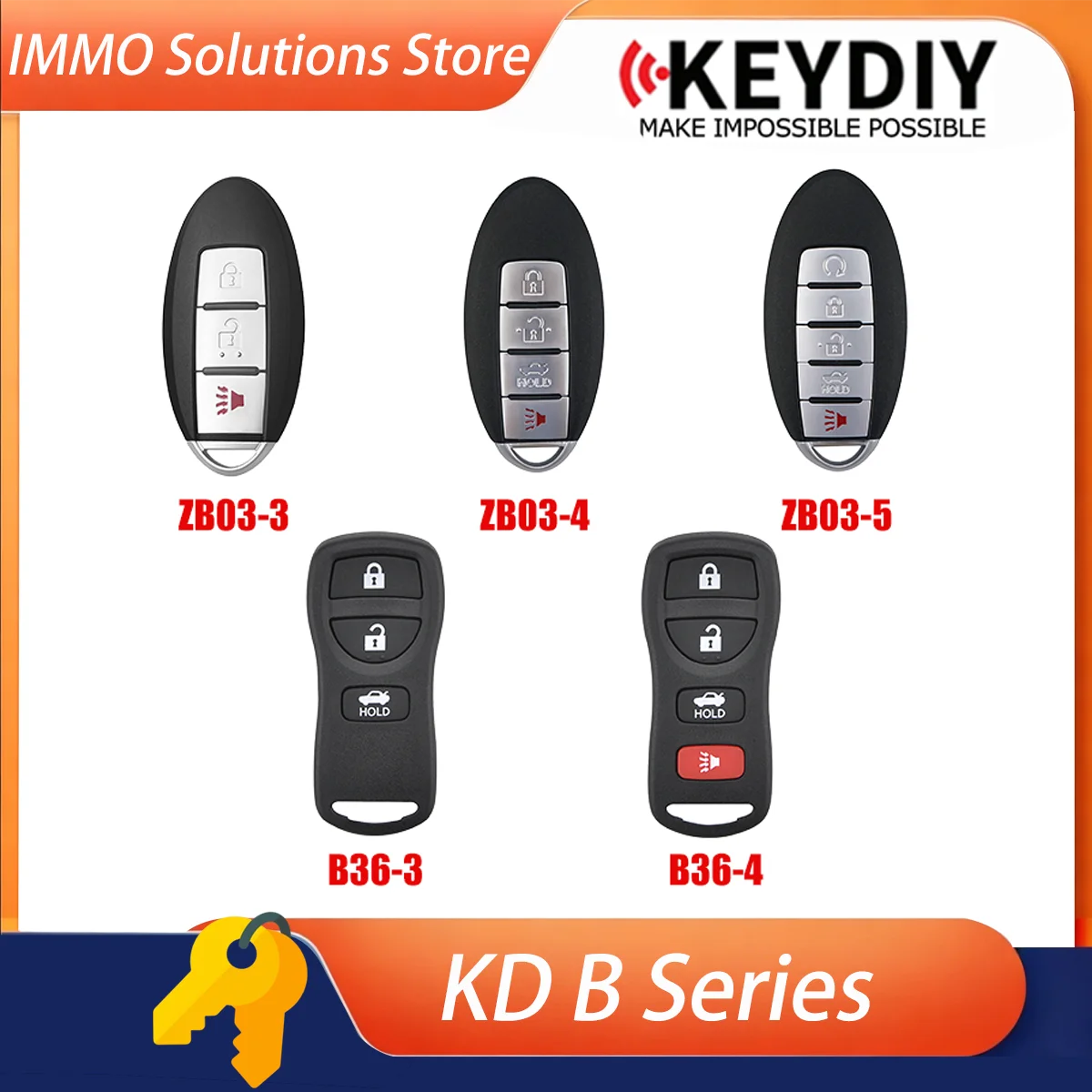 2PCS KEYDIY B36-3 B36-4 ZB03-3 ZB03-4 ZB03-5 Remote Key for Nissan Style Altima Teana Versa Qashqai X-Trail Rogue