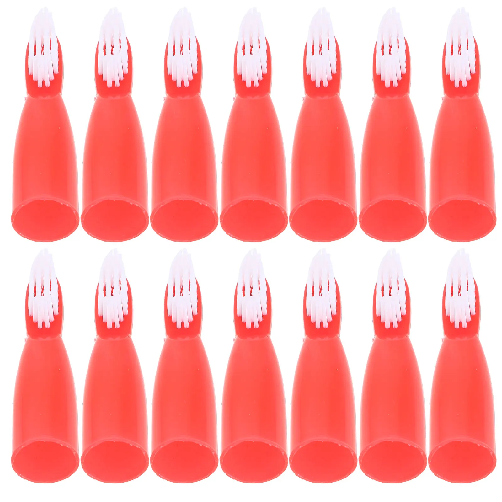 

20 Pcs Mini Soft Bristles Prison Toothbrush Portable Finger Cots Red Travel Oral Supplies Bulk Use Safe Handle Clean Teeth