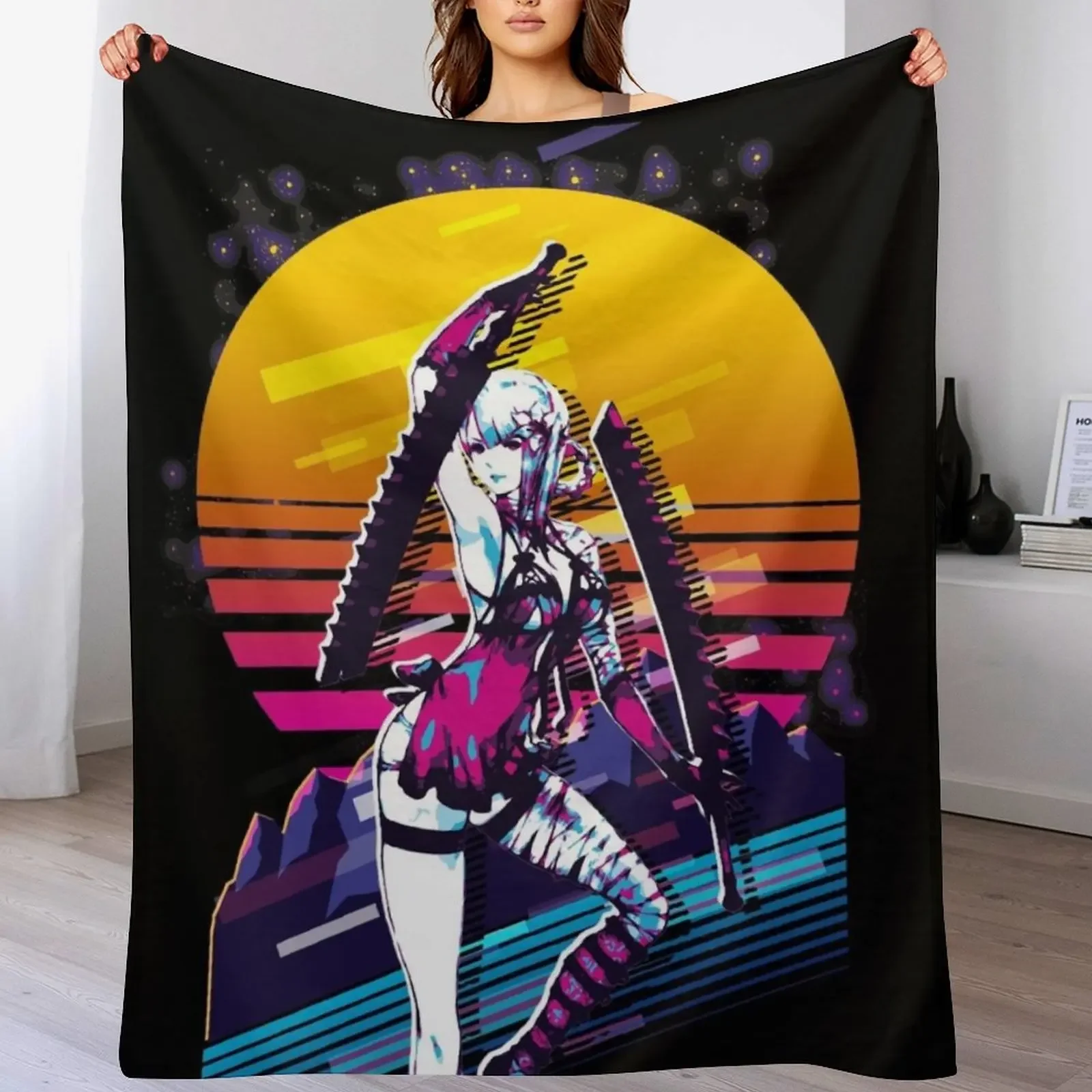 

NieR Replicant - Kaine *80s retro* Throw Blanket Blankets For Bed Decoratives Soft Beds Retros Blankets