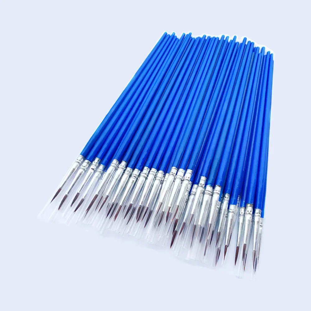 50 PCS  Essential Props Flat Paint Brushes Small Brush For Painting Art Volume For Painting Detail