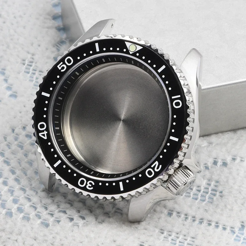 حافظة ساعة SKX007/009 مقاس 42.5 ملم من الفولاذ المقاوم للصدأ وزجاج الياقوت مناسب لحركة Seiko mod NH35/36 C3 فائقة الإضاءة