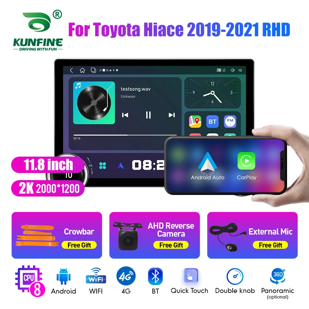 

11.8 Inch 2K Double Knobs 2 Din Car Radio For Honda Hiace 2019-2021 Car Radio DVD Multimedia Video Player Android Auto Carplay