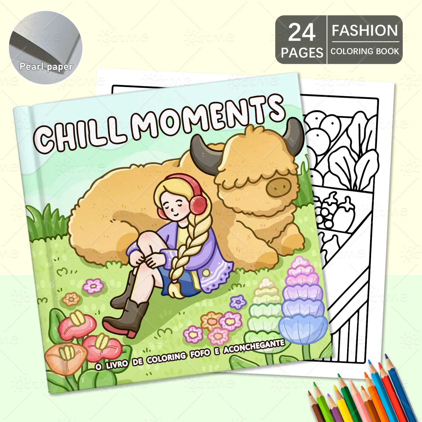 CHILL MOMENTS Bold-easy Patterns Coloring Book for Adults Cute Drawing Book Perfect Gift for Party and Birthday