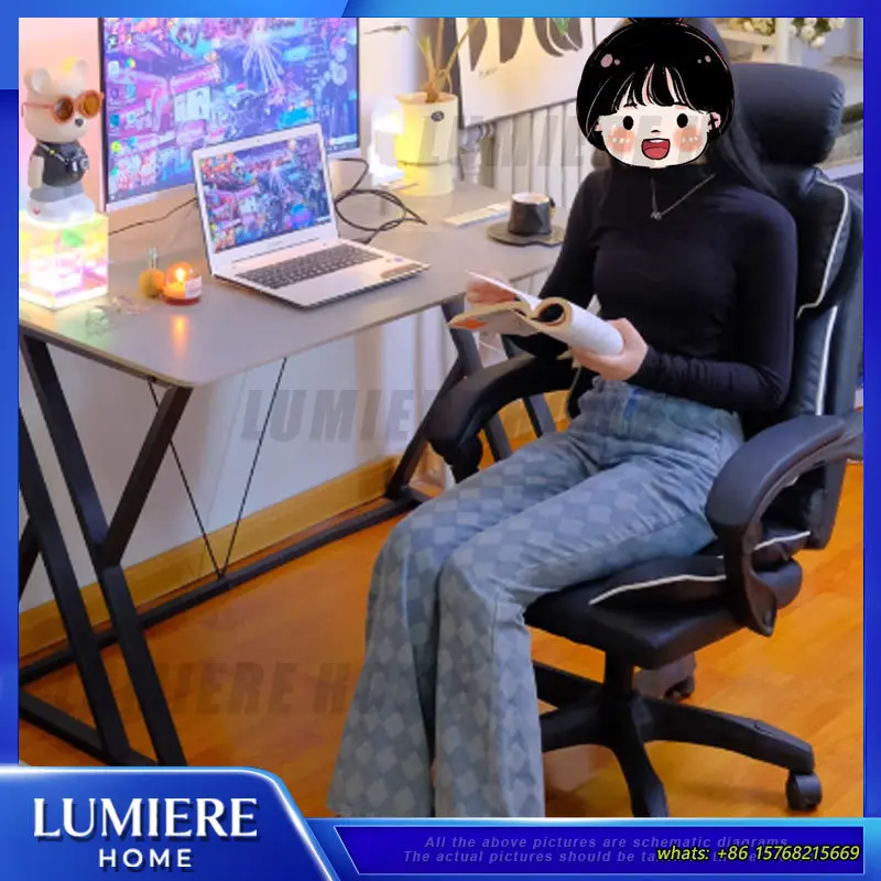 Ergonomic Office Chair for Home and Gaming Comfortable Swivel Computer Chair with Lumbar Support Long Sitting Work Chair