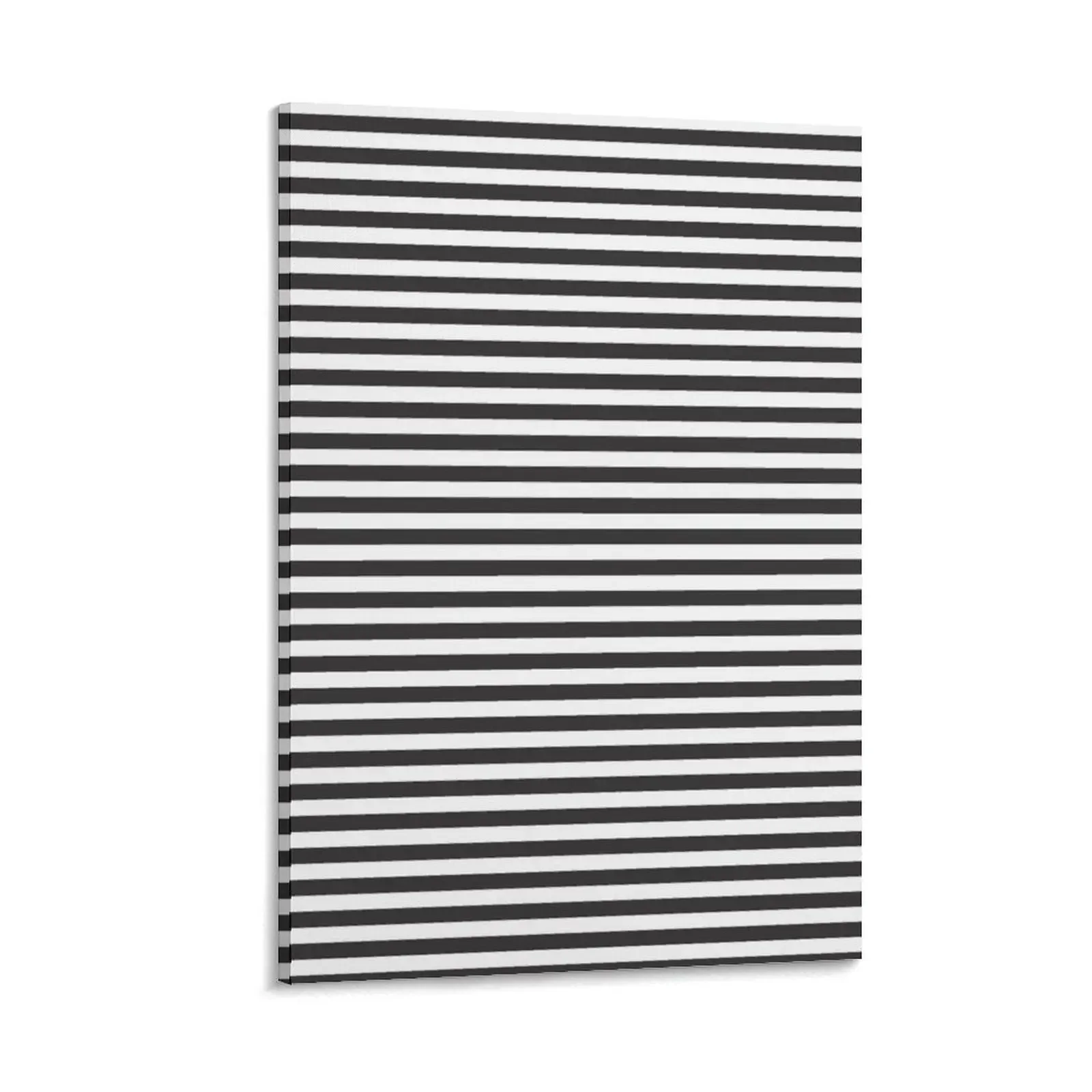 

Thin White and Black Grey Stripes Horizontal Thin Stripes | Canvas Painting decorative pictures for living room
