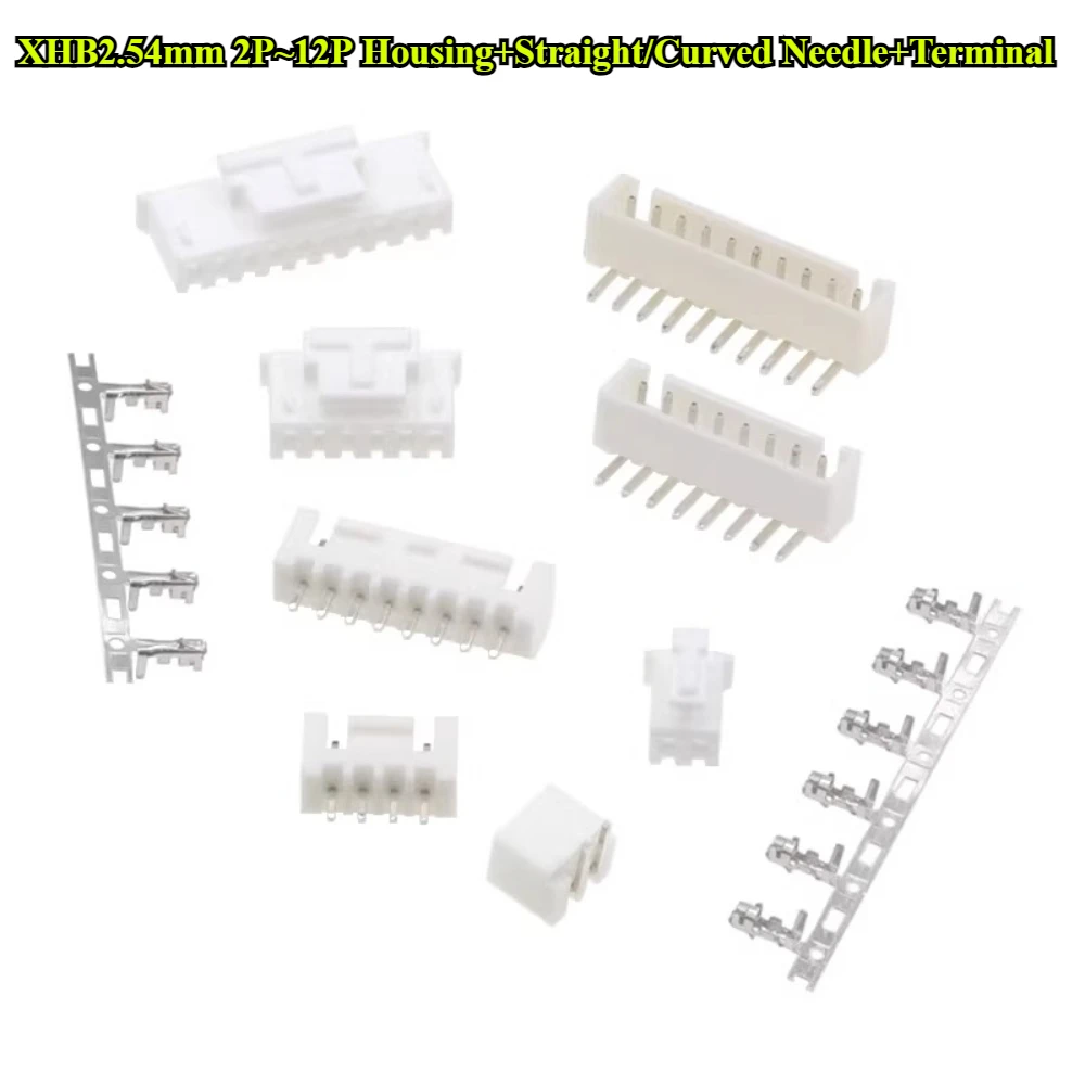

20Sets XHB2.54mm With Lock Buckle Pitch 2.54mm 2P/3P/4P/5P/6P/7P/8P/9P/10P/11/12P Housing+Straight Needle/Curved Needle+Terminal