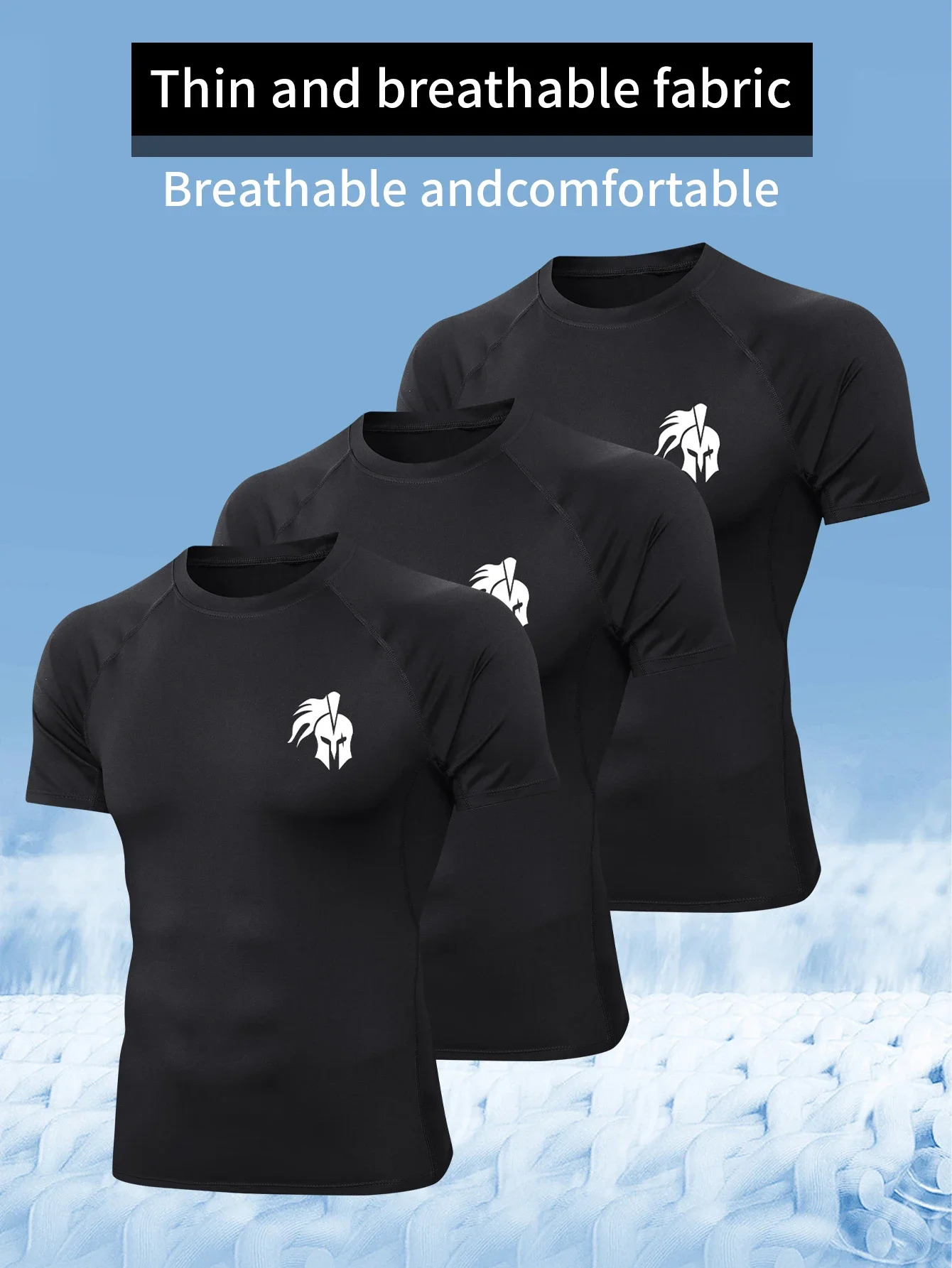 

Спортивная мужская одежда для фитнеса с короткими рукавами, дышащая компрессионная баскетбольная футболка для бега с высоким прыжком, тренировочная обтягивающая футболка