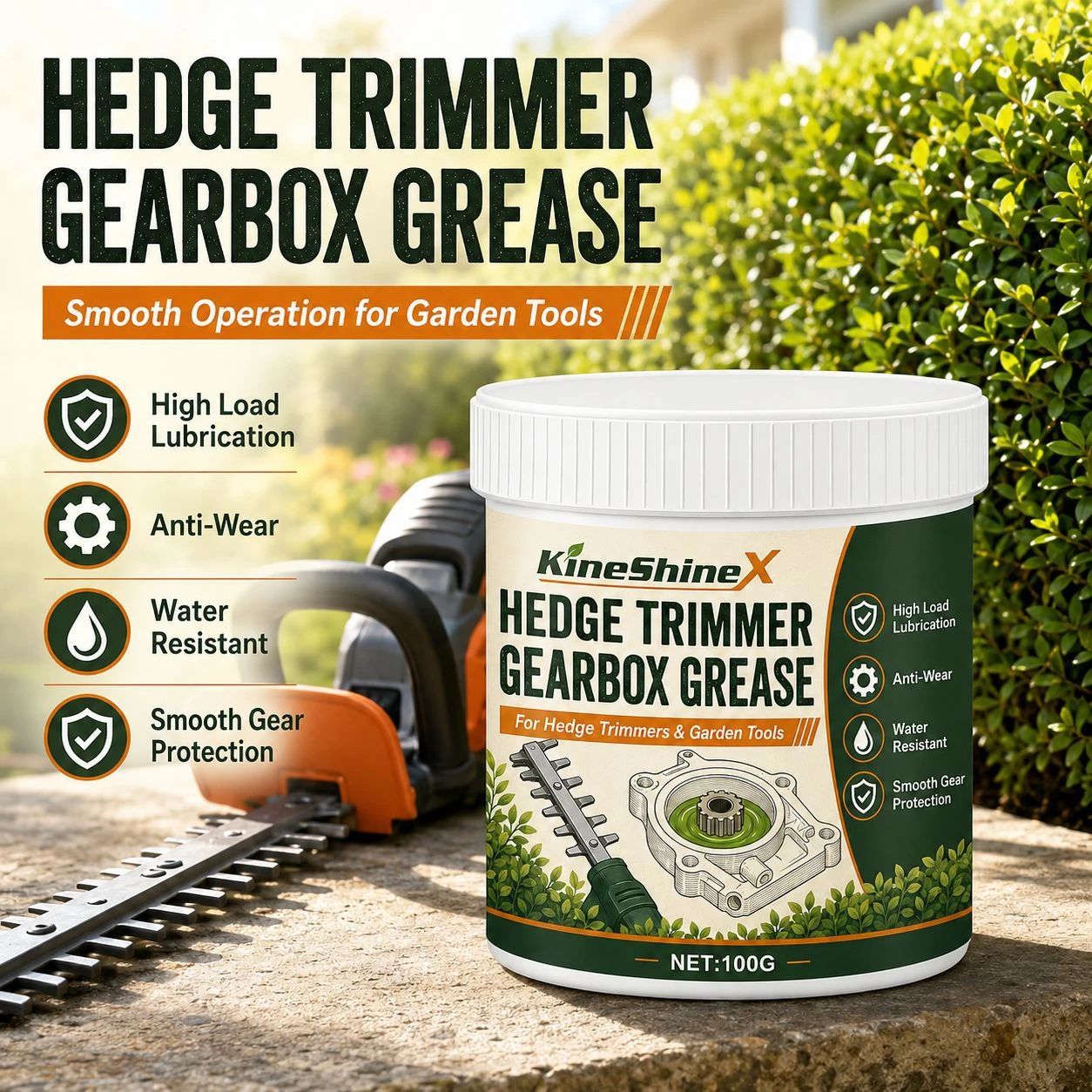 Garden Tool Gearbox Lubricating Grease Hedge Trimmer Pruner Transmission Gear Care Grease Anti‑Wear Maintenance Lubricant