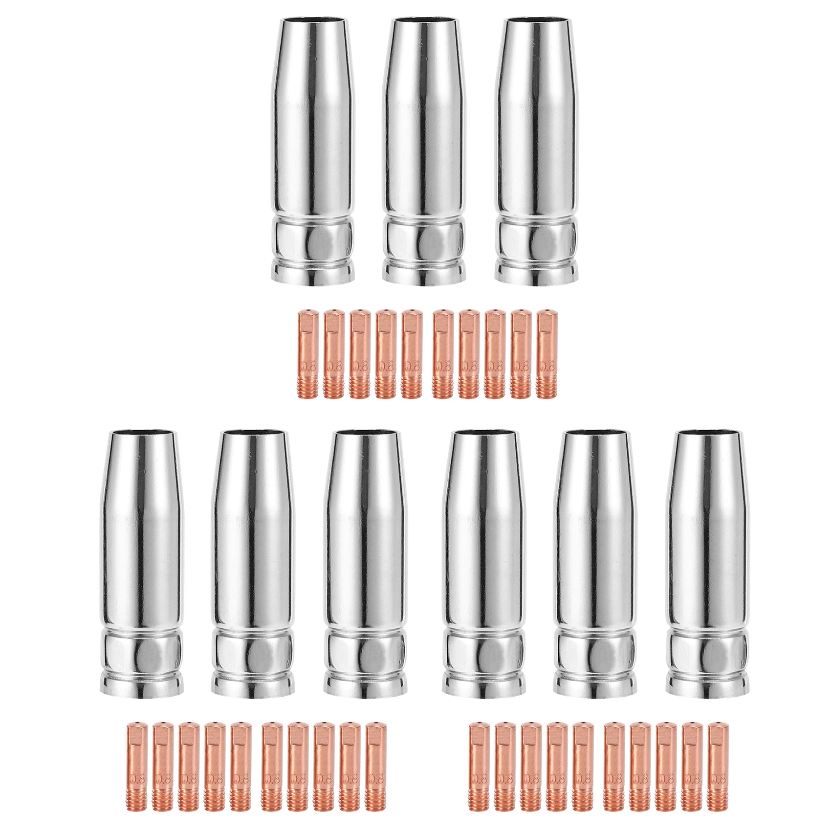 Y50A-39Pcs CO2 Mig Welding Torch Aircooled MB 15AK Contact Tip Holder Gas Nozzle 0.8Mm Welder Shield Shroud Nozzle Tip Kit