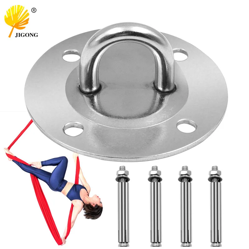 Air yoga fixed plate, stainless steel load-bearing fixed round hanging plate, hammock sandbag swing top buckle hanging chair hoo